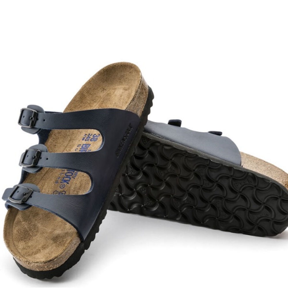 Birkenstock Florida Sandals Soft Footbed in Blue Birko—Flor, EU 37, US 6 - 6.5 L